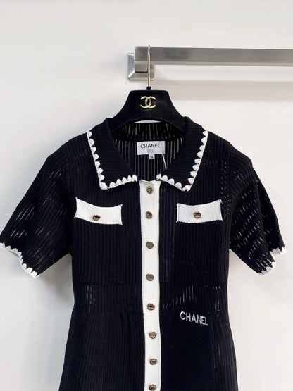 26ss Knitted Short-Sleeve Cardigan