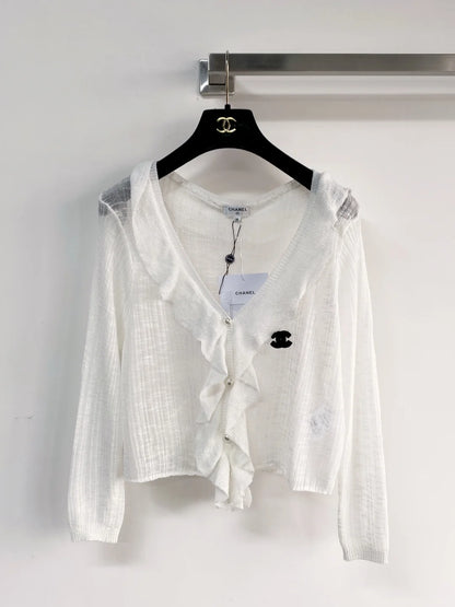 26ss Ruffled Knit Cardigan