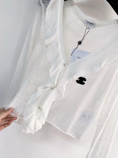26ss Ruffled Knit Cardigan