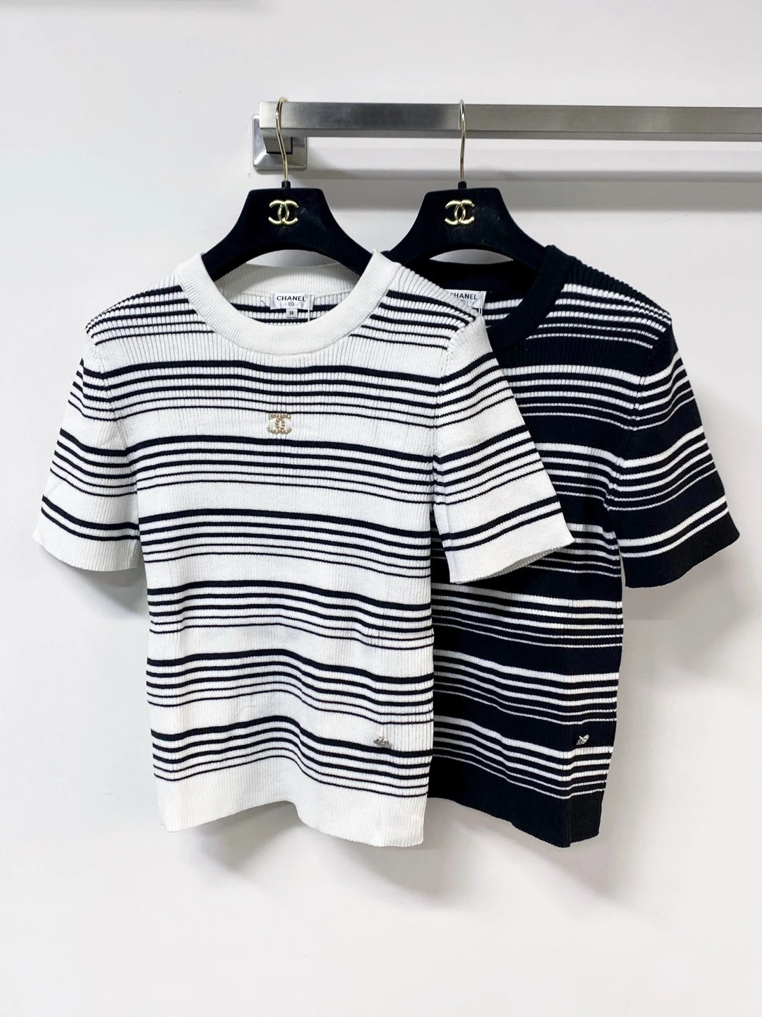 26ss striped knitted short sleeves