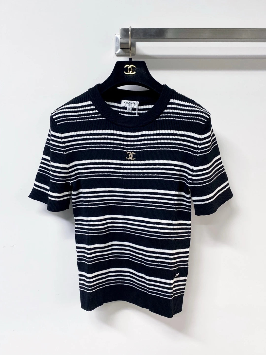 26ss striped knitted short sleeves