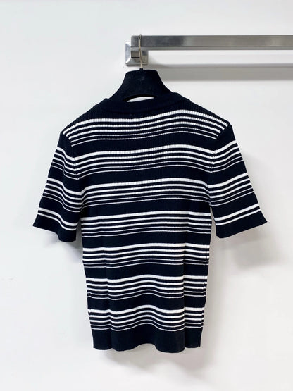 26ss striped knitted short sleeves