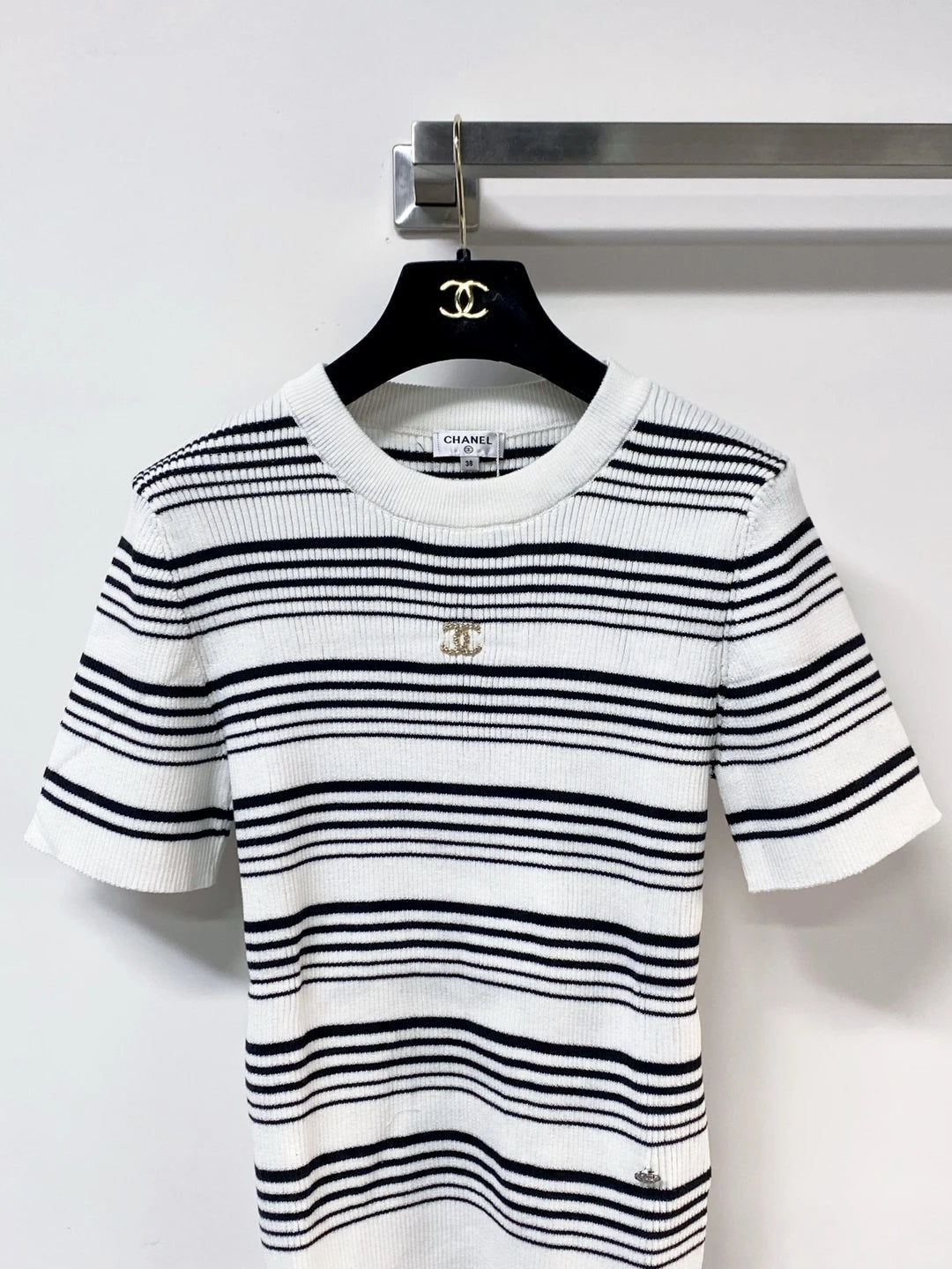 26ss striped knitted short sleeves