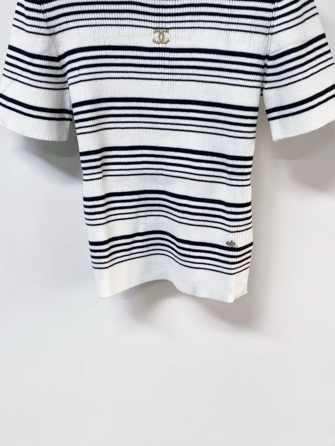 26ss striped knitted short sleeves