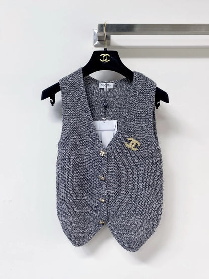 26ss Tweed V-neck Sleeveless Vest