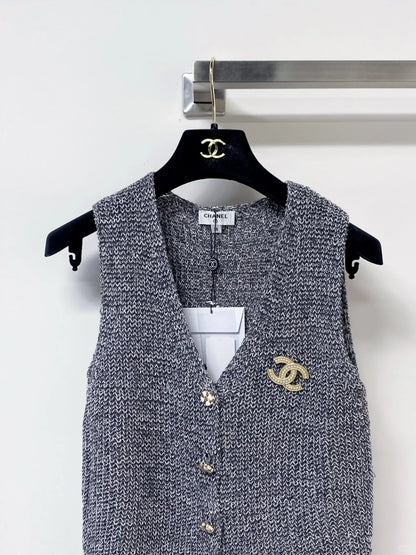 26ss Tweed V-neck Sleeveless Vest