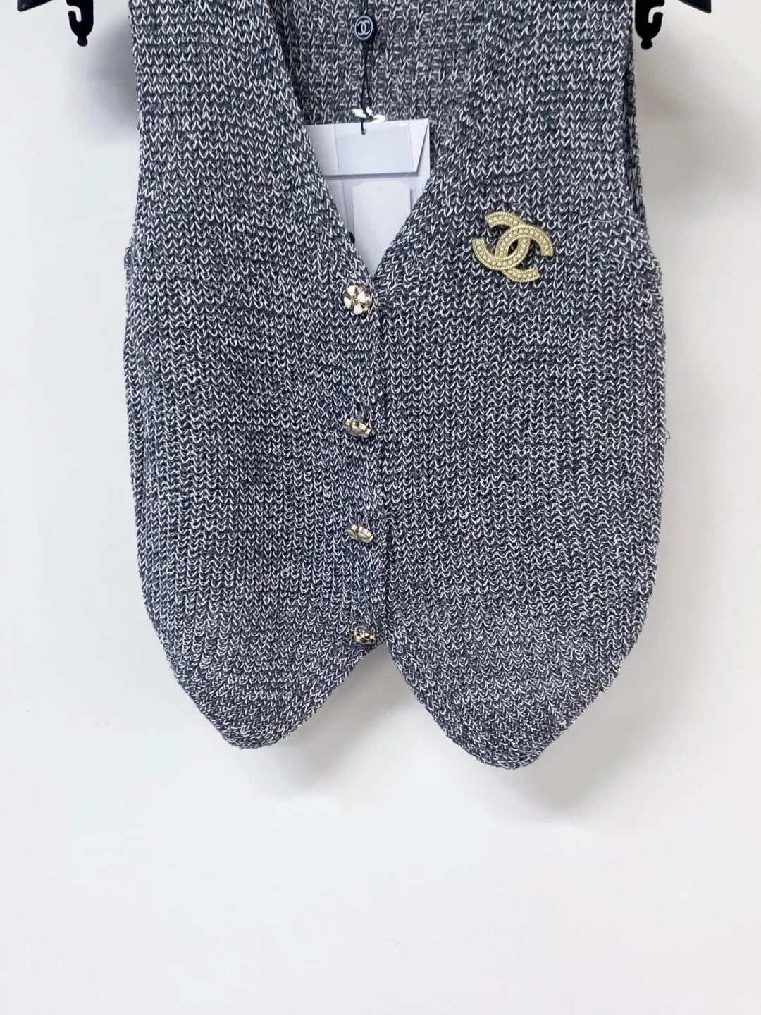 26ss Tweed V-neck Sleeveless Vest