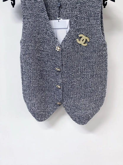 26ss Tweed V-neck Sleeveless Vest