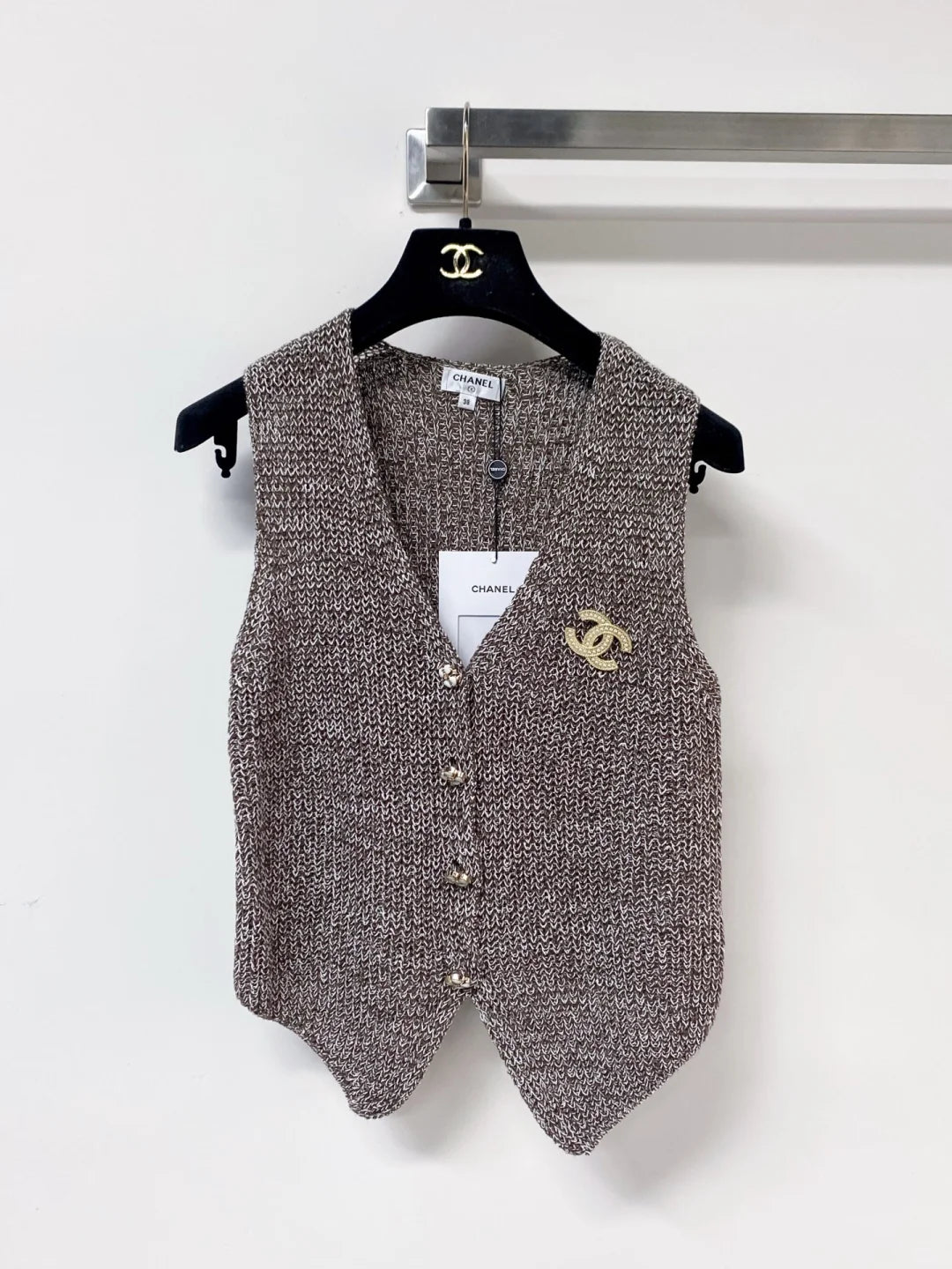 26ss Tweed V-neck Sleeveless Vest