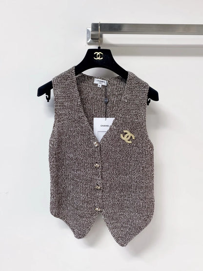 26ss Tweed V-neck Sleeveless Vest