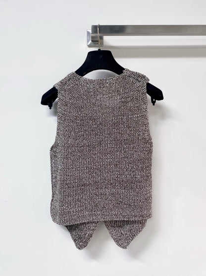 26ss Tweed V-neck Sleeveless Vest