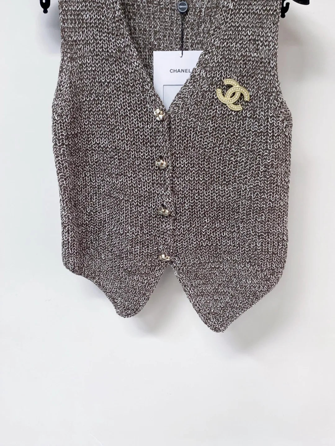 26ss Tweed V-neck Sleeveless Vest
