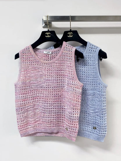 26ss Openwork Knit Vest