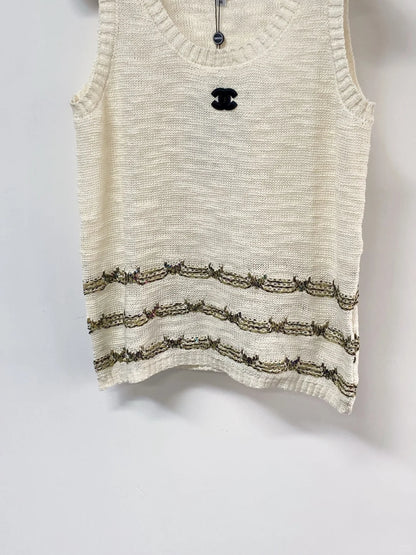 26ss Striped logo vest