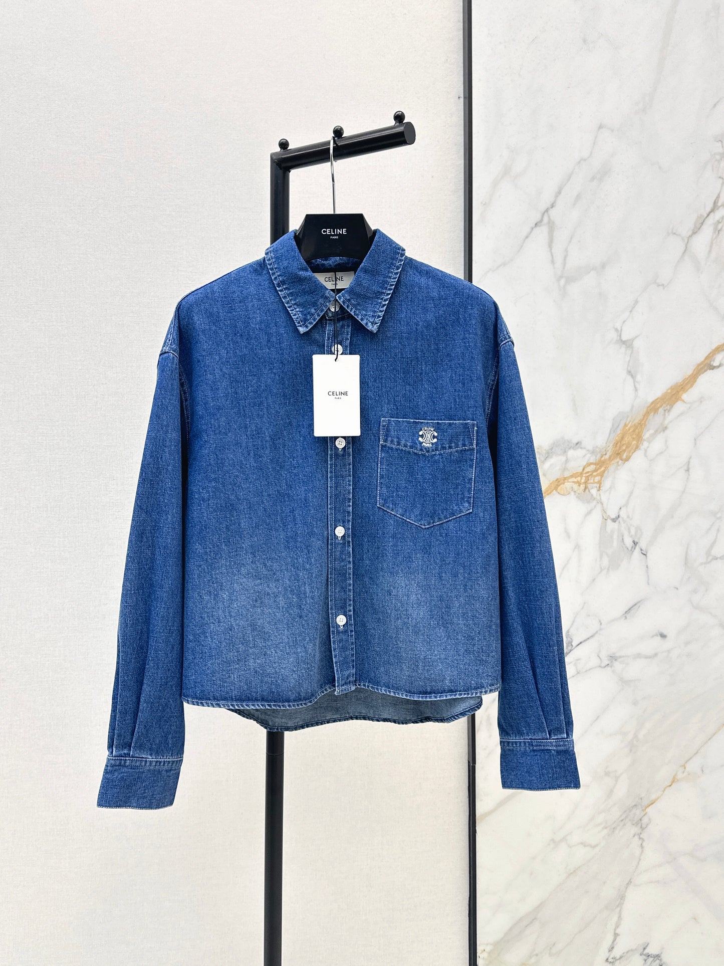 26ss Denim cropped shirt