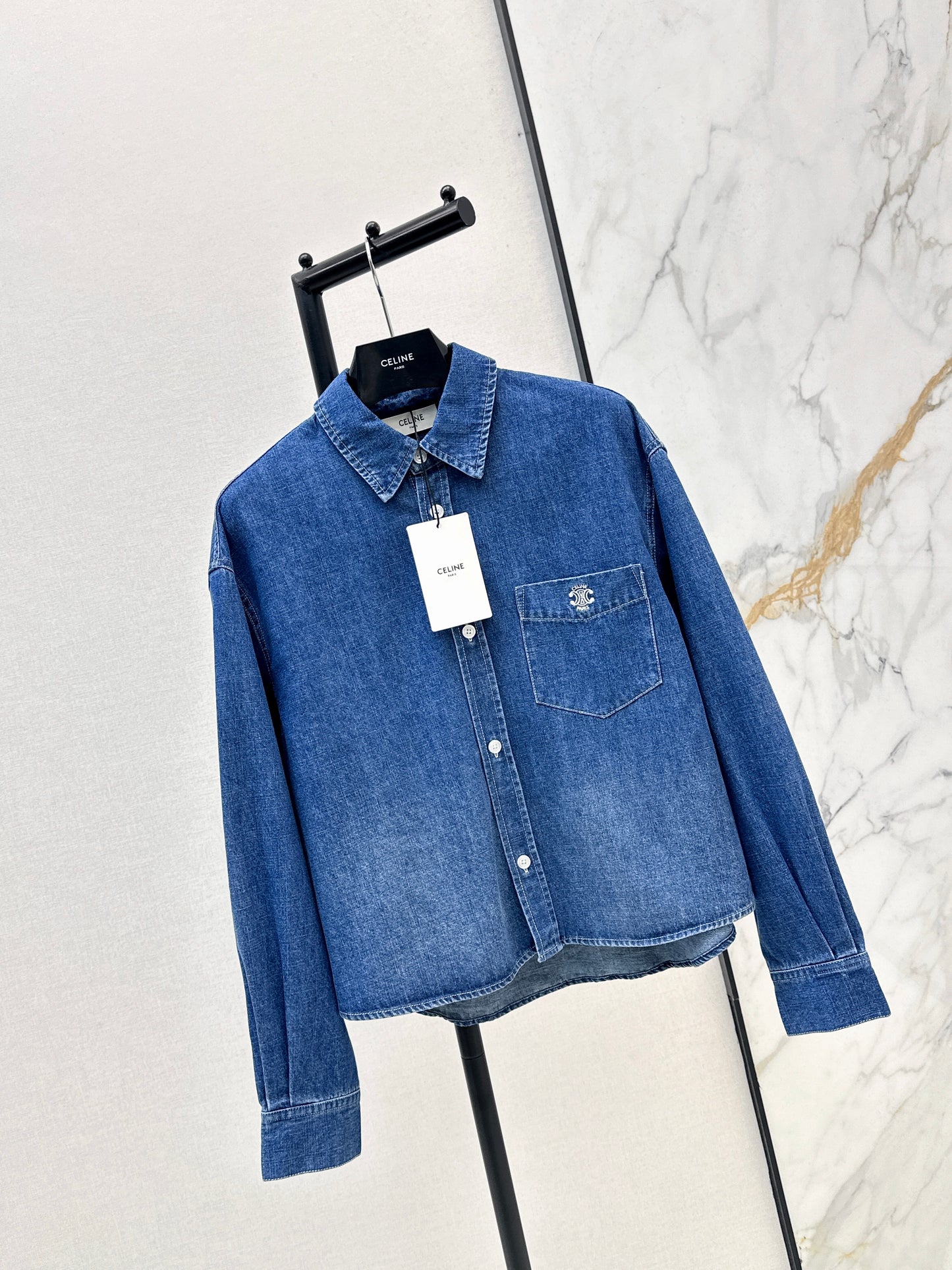26ss Denim cropped shirt