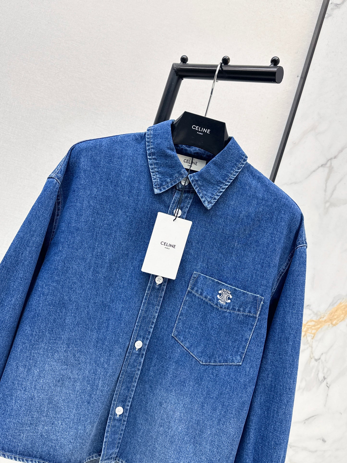 26ss Denim cropped shirt