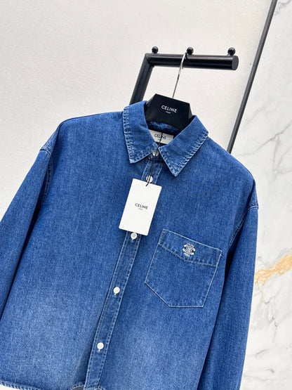 26ss Denim cropped shirt