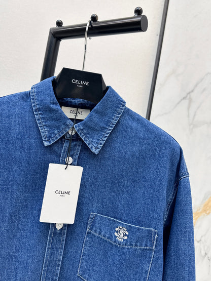 26ss Denim cropped shirt