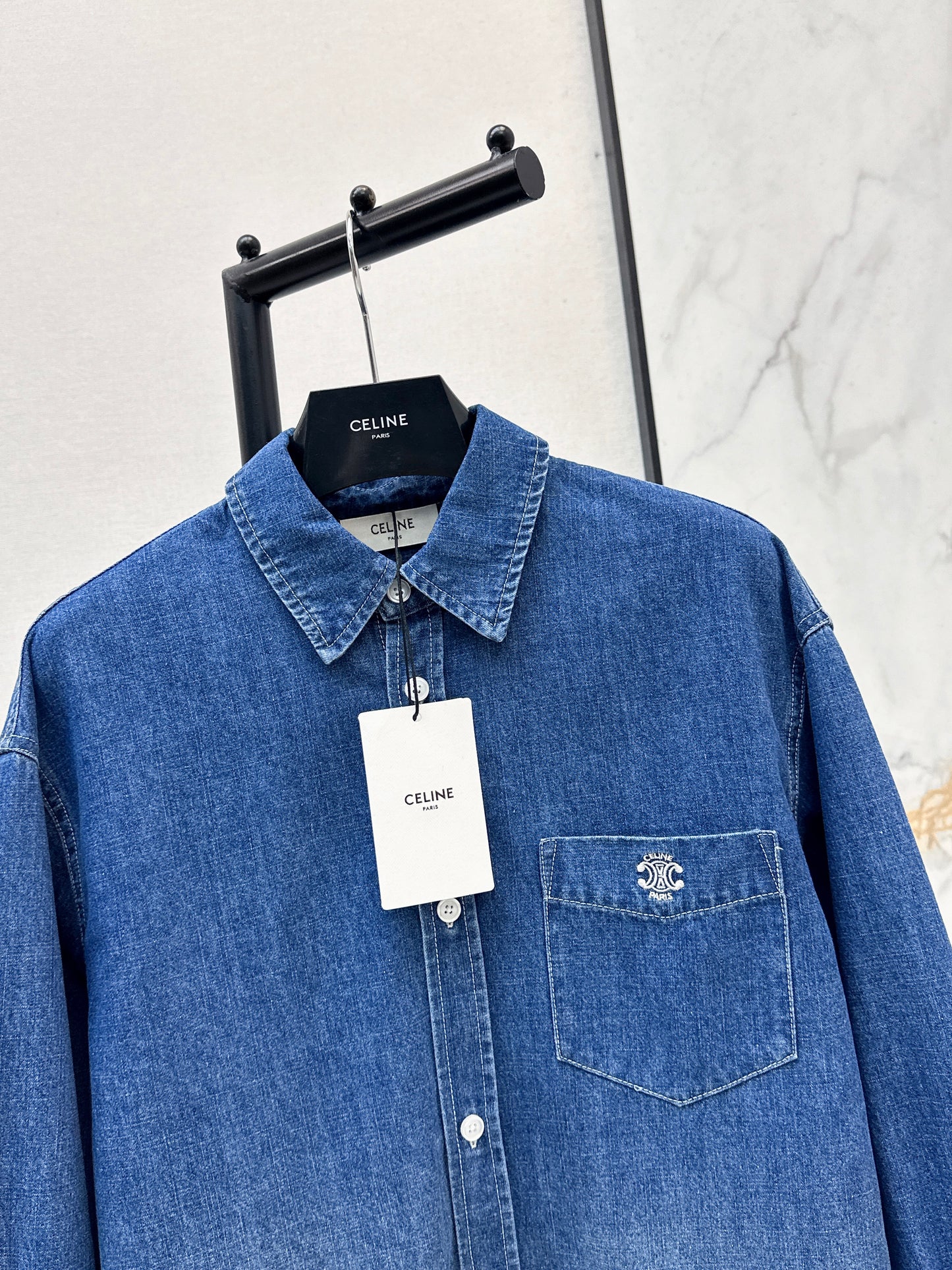 26ss Denim cropped shirt