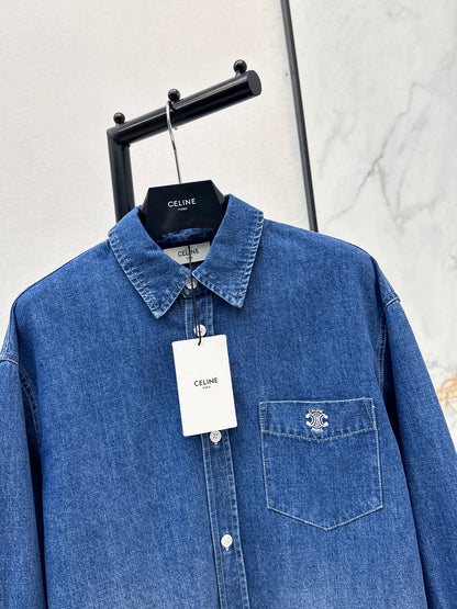 26ss Denim cropped shirt