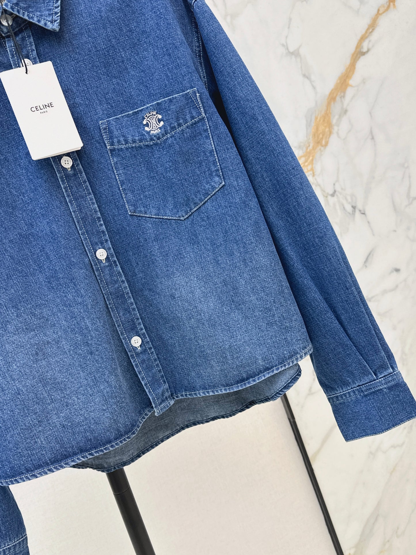 26ss Denim cropped shirt