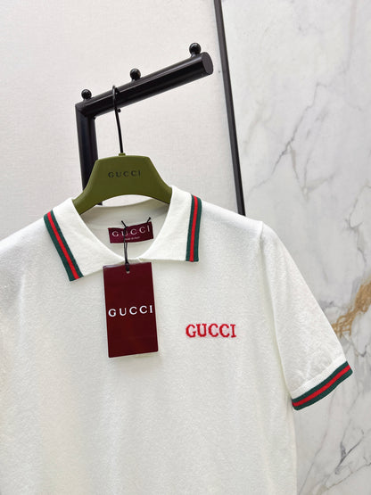 26ss Striped Collared Knit T-Shirt