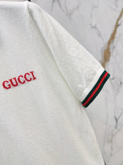 26ss Striped Collared Knit T-Shirt