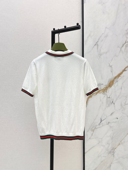 26ss Striped Collared Knit T-Shirt