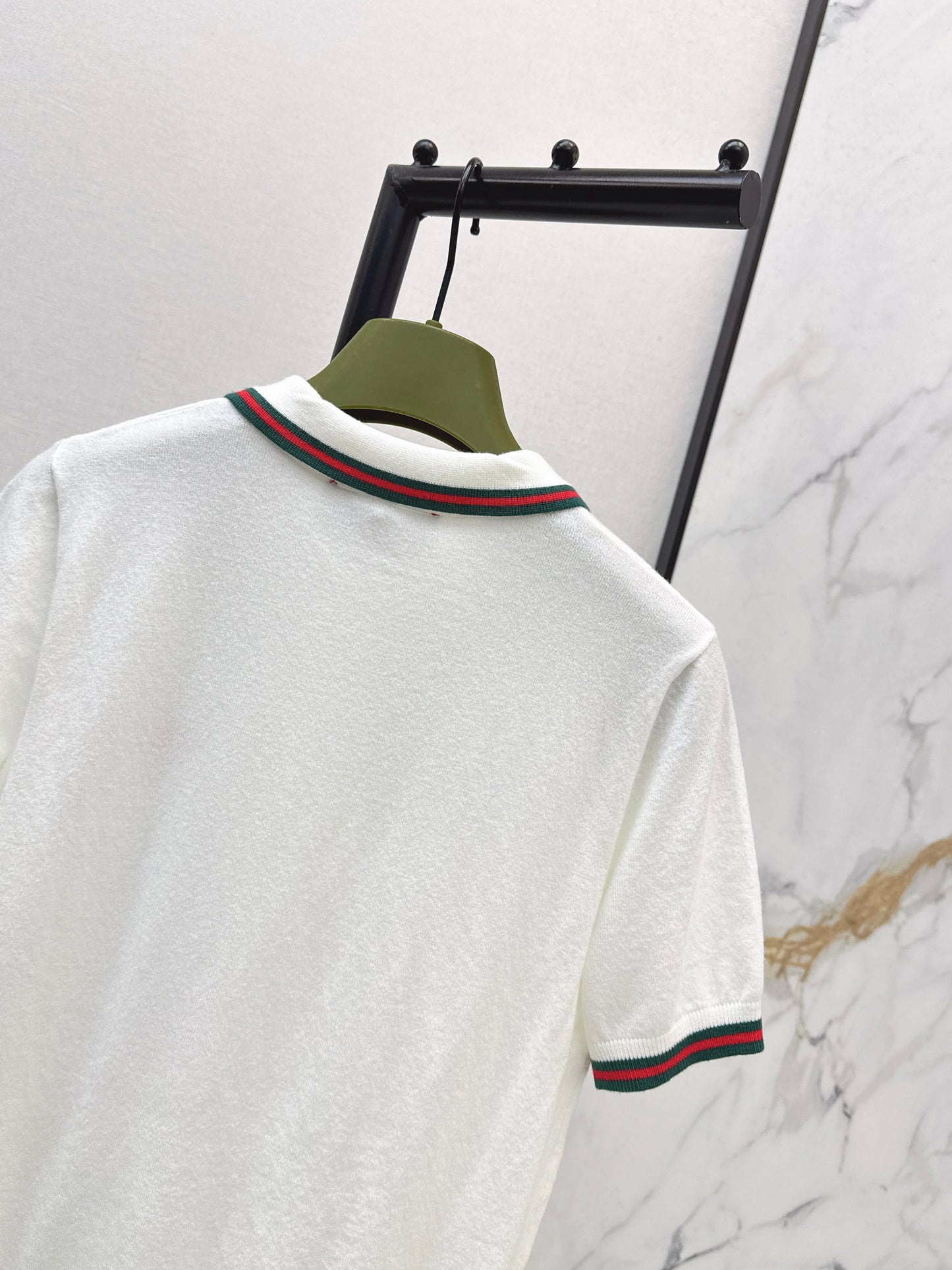 26ss Striped Collared Knit T-Shirt