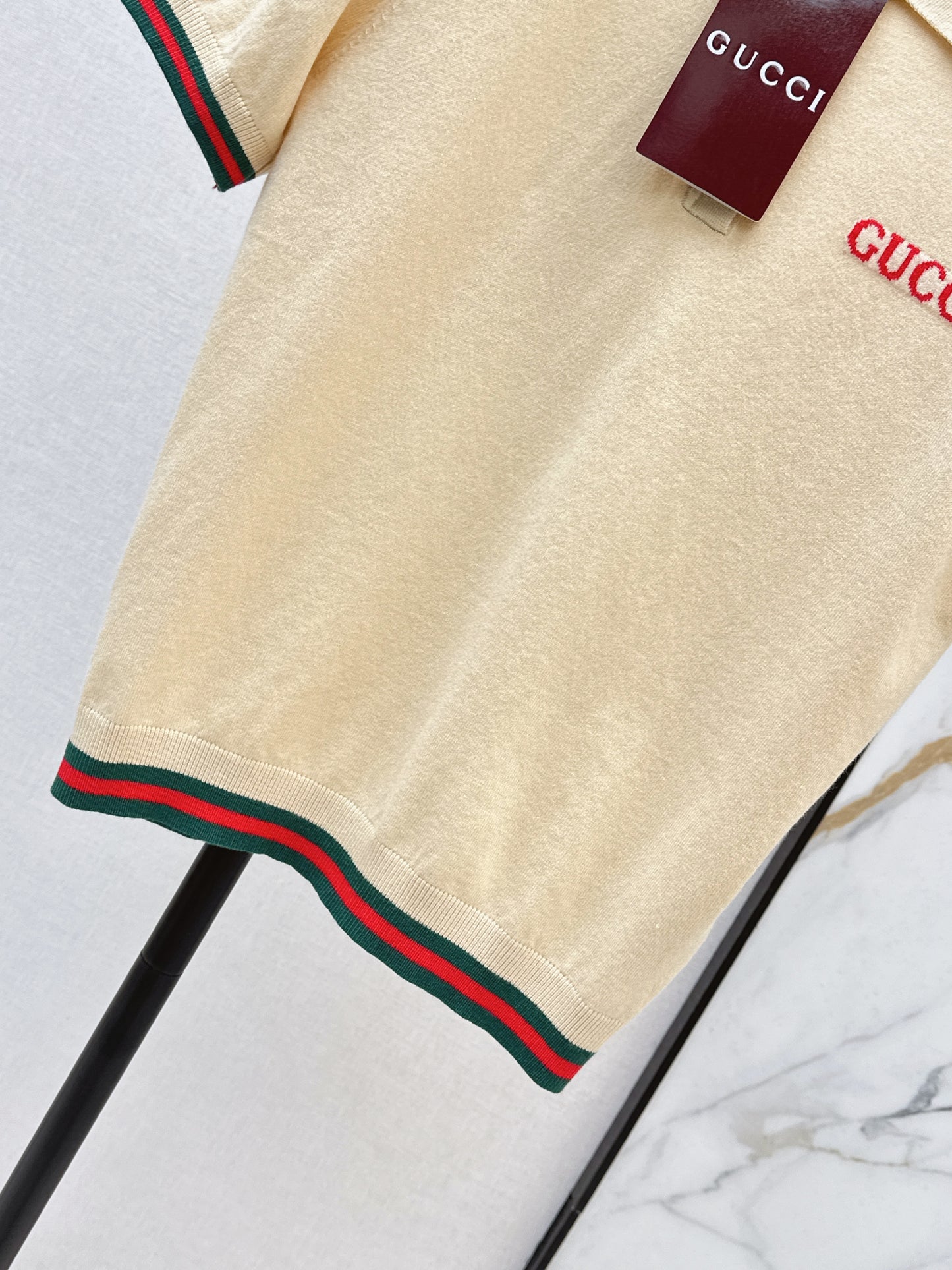 26ss Striped Collared Knit T-Shirt