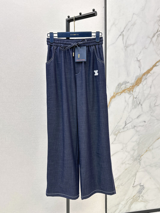 26ss Wide-leg, lightweight denim trousers