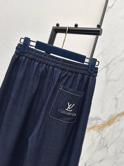 26ss Wide-leg, lightweight denim trousers