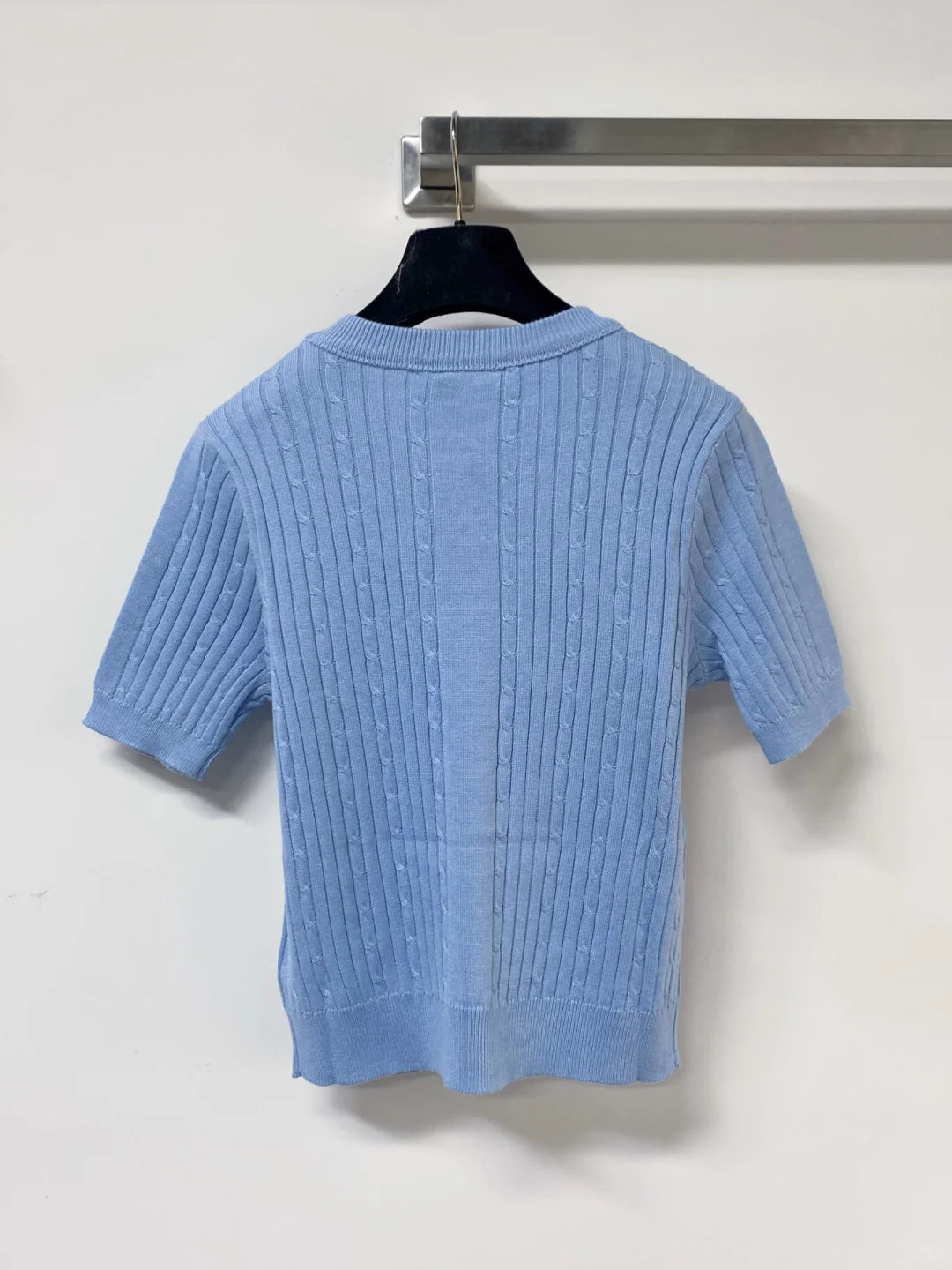 26ss Hollow-out logo lace T-shirt