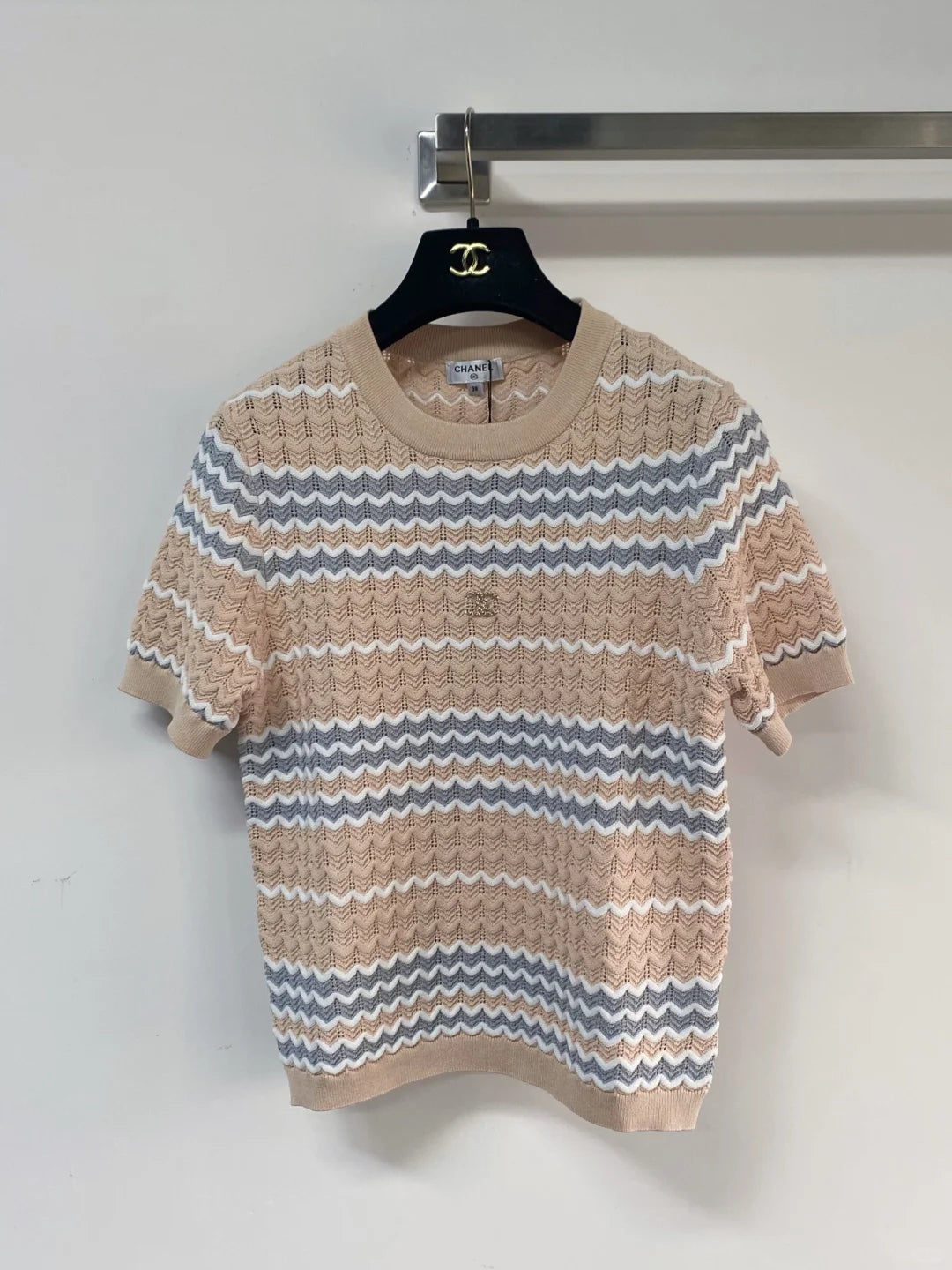 26ss Wavy knit short sleeve