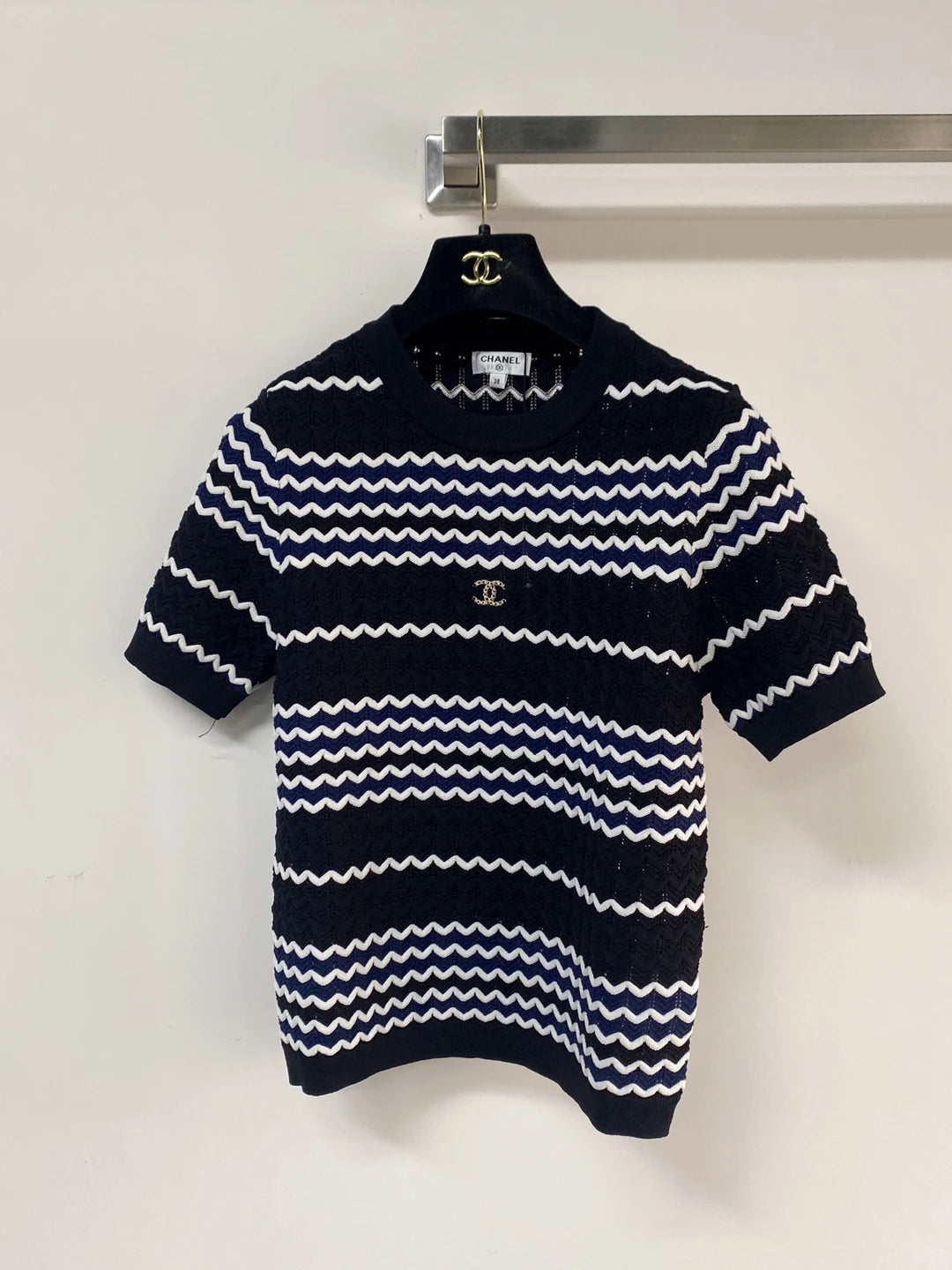 26ss Wavy knit short sleeve
