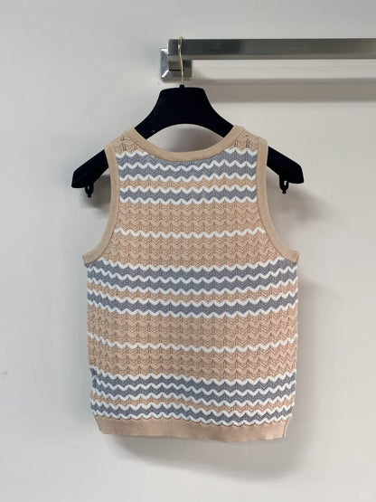 26ss Wavy knitted vest
