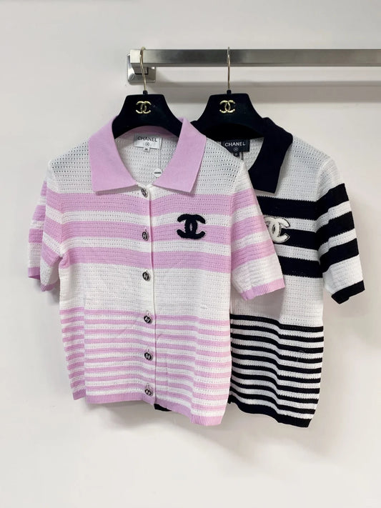 26ss Striped knit T-shirt
