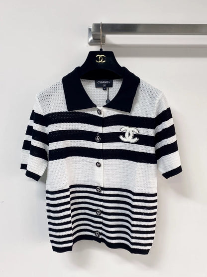 26ss Striped knit T-shirt