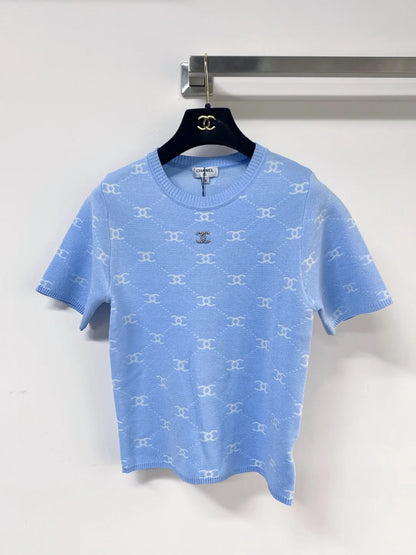 26ss Double C Logo Knit T-Shirt