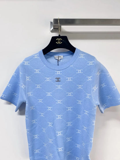 26ss Double C Logo Knit T-Shirt