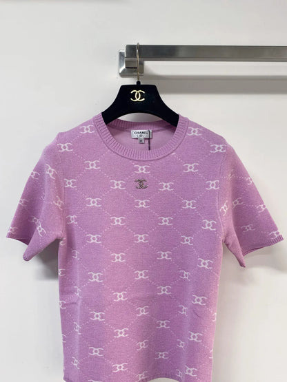 26ss Double C Logo Knit T-Shirt