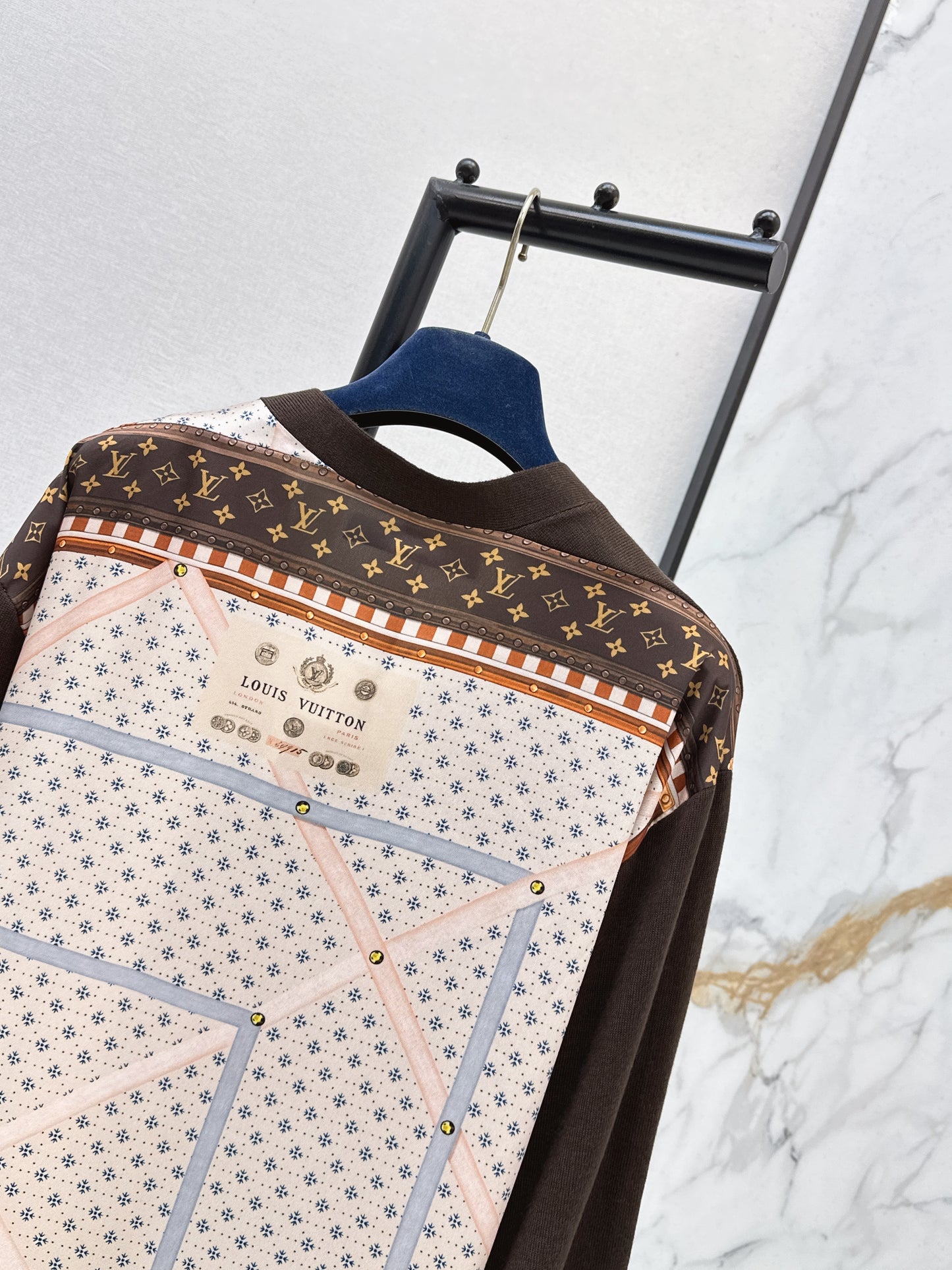 26ss Printed Patchwork Long Knit Cardigan