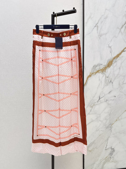 26ss Printed Wide-Leg Trousers