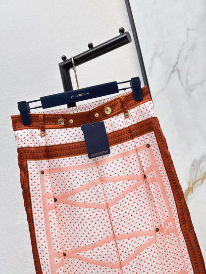 26ss Printed Wide-Leg Trousers