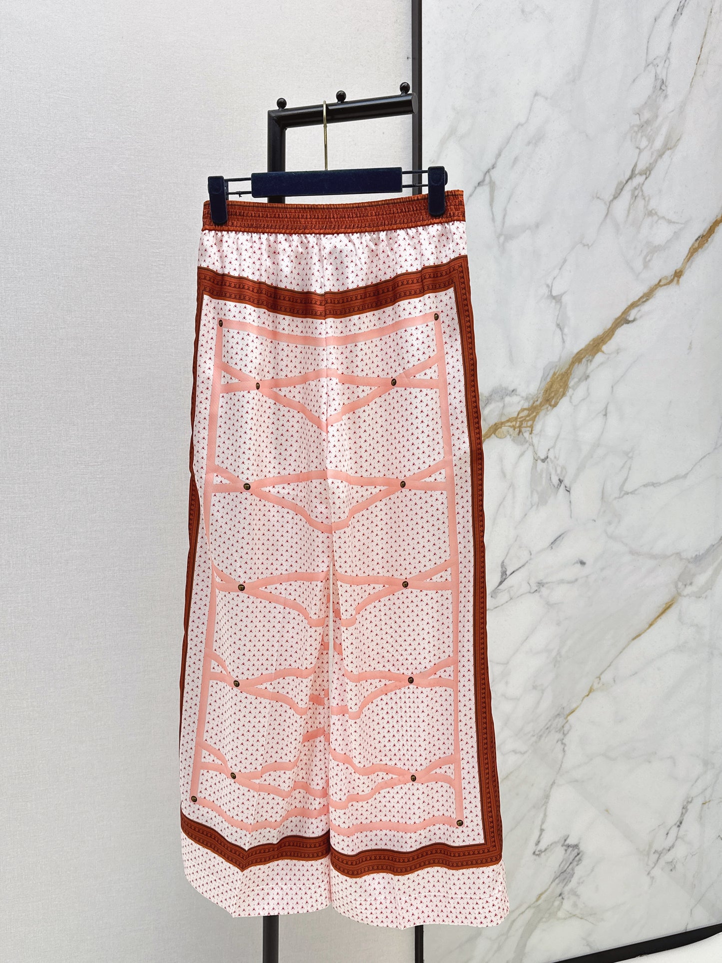 26ss Printed Wide-Leg Trousers