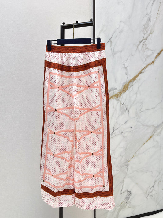 26ss Printed Wide-Leg Trousers