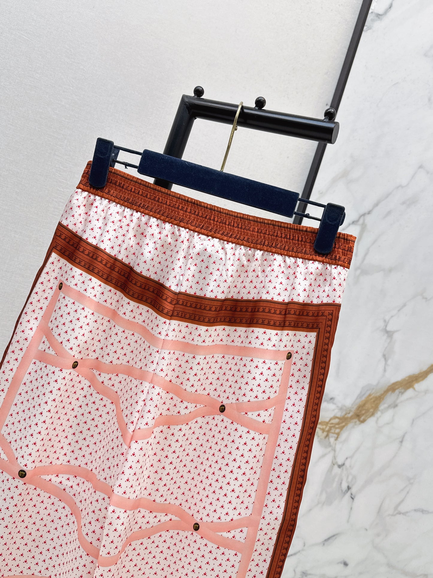 26ss Printed Wide-Leg Trousers