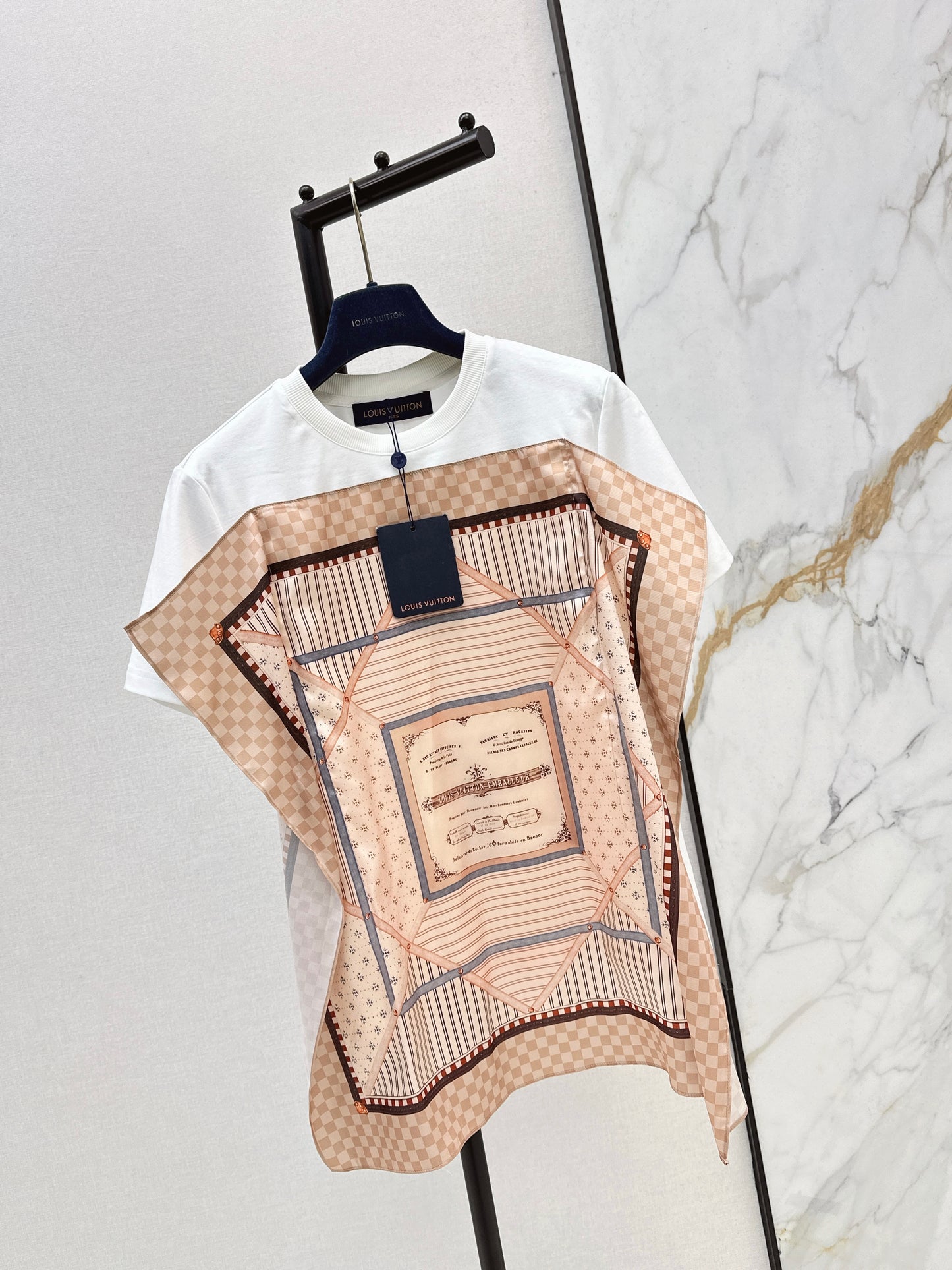 26ss Patchwork Print Loose-fitting Top