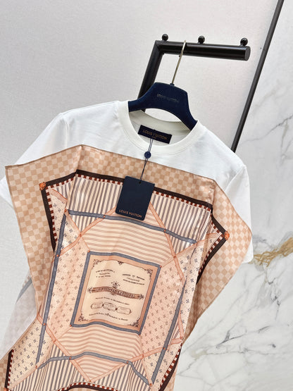 26ss Patchwork Print Loose-fitting Top